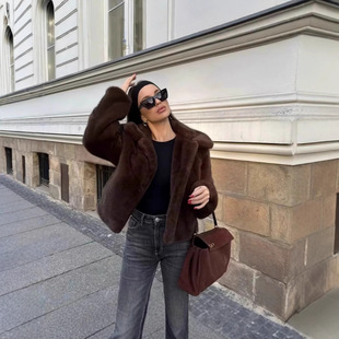 28. Halloween Dark Horn Headpiece – Ultra-Short Devil-Style Long-Pile Faux-Fur Costume Jacket