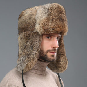 21. Winter Fox-Faux-Fur Lei-Feng Hat – Raccoon-Faux-Fur Ear-Flap Snow Cap for Men
