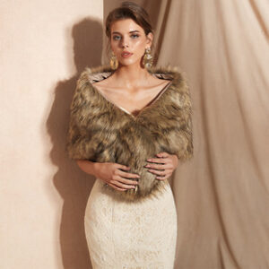 67. Europe-America 2025 AW New Y2K Set – Retro Short Faux-Fur Top + Skirt (Fox-Look)