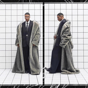 91. 2025 Cross-Border Cartoon Rabbit-Ear Mid-Length Hooded Faux-Rabbit-Fur Coat