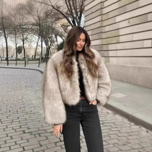 73. Wholesale Men’s Long Fox-Faux-Fur Coat – Loose Thick Windbreaker