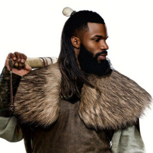 14. Women’s Fox-Faux-Fur Collar Shawl – Oversize Warm Scarf & Detachable Fur Trim (Wholesale)