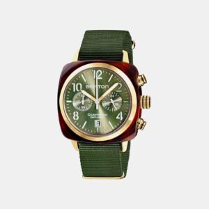 19140.PYA_.T.26.NOL_ Men Quartz Green Dial Chronograph NATO Watch 19140.PYA.T.26.NOL