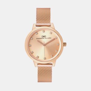 Women Quartz Rose Gold Dial Analog Metal Watch 2008C-E0307