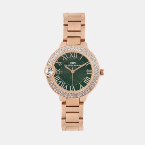 Women Quartz Green Dial Analog Metal Watch 1015H-L0414