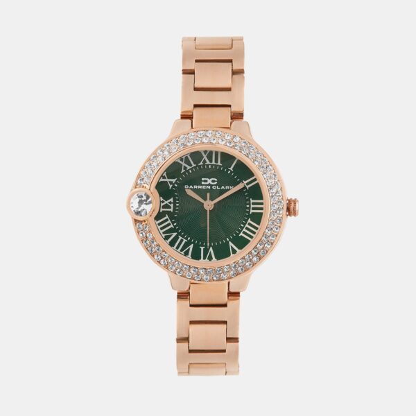 Women Quartz Green Dial Analog Metal Watch 1015H-L0414
