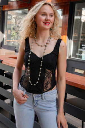 Amera Lace Corset - Black