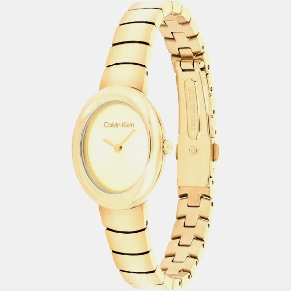 Women Quartz Gold Dial Analog Stainless Steel Watch 25100147