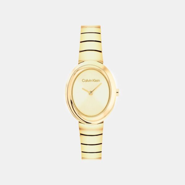 Women Quartz Gold Dial Analog Stainless Steel Watch 25100147