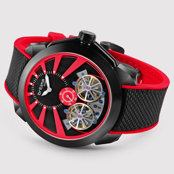 Vortex Men Automatic Red Dial Analog Silicone Watch 257-P11206
