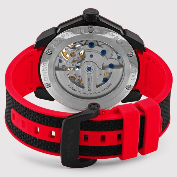 Vortex Men Automatic Red Dial Analog Silicone Watch 257-P11206