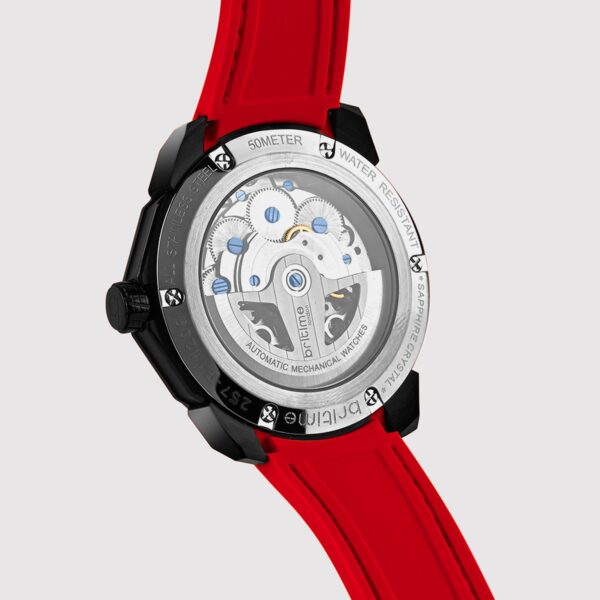 Vortex Men Automatic Red Dial Analog Silicone Watch 257-P11206