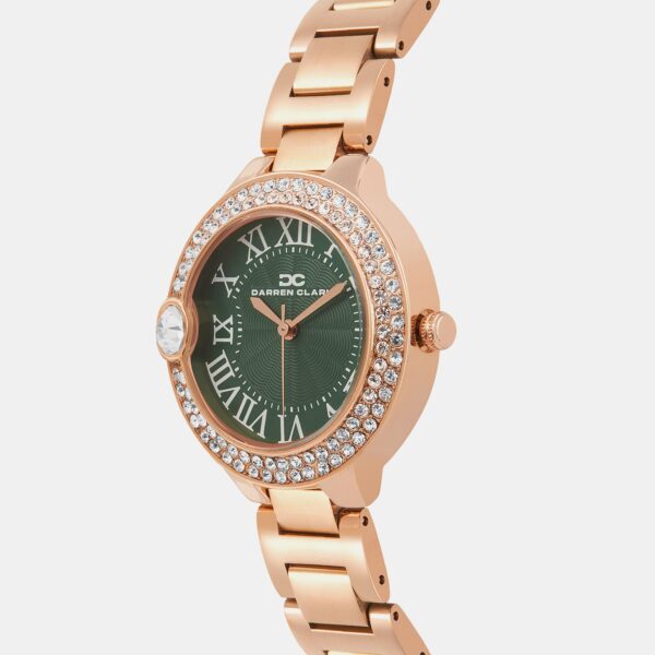 Women Quartz Green Dial Analog Metal Watch 1015H-L0414