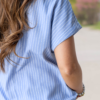307 Vertical Stripe V Blouse