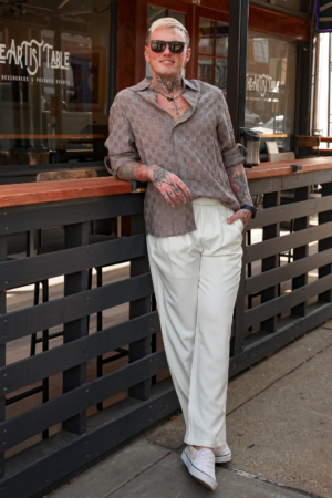 Wellington Side-Tab Trousers- Ivory