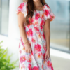 Watercolor Floral Puff Sleeve Dress