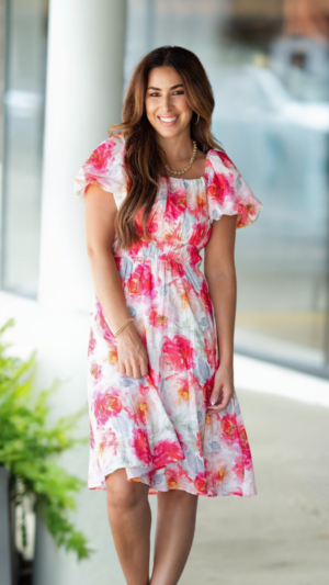 64_018732d3-a5fa-47f7-afe6-aebc33c82bc2 Watercolor Floral Puff Sleeve Dress