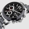 746-M10401-1 Men Automatic Black Dial Analog Stainless Steel Watch 746-M10401
