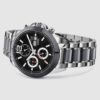 746-M10401-3 Men Automatic Black Dial Analog Stainless Steel Watch 746-M10401