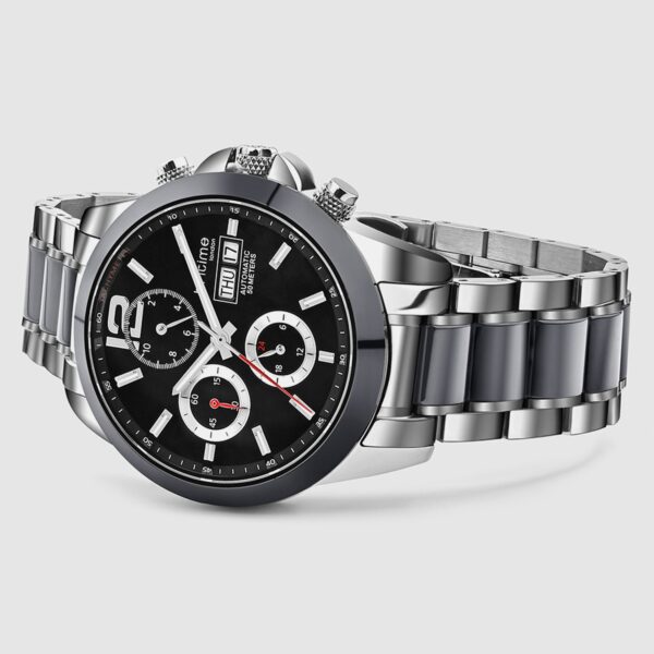 746-M10401-3 Men Automatic Black Dial Analog Stainless Steel Watch 746-M10401