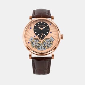 Spiral Men Automatic Rose Gold Dial Multi-Function Leather Watch 821-L30708