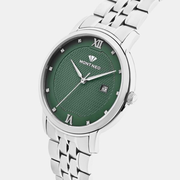 8504E-M1114-1 Men Quartz Green Dial Analog Metal Watch 8504E-M1114