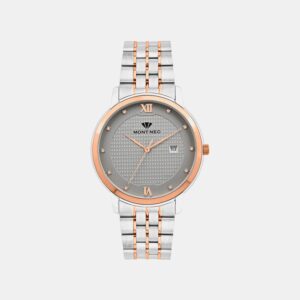 8504E-M1315 Men Quartz Grey Dial Analog Metal Watch 8504E-M1315