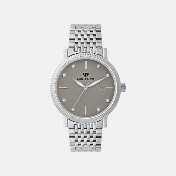 Men Quartz Grey Dial Analog Metal Watch 8506E-M1115