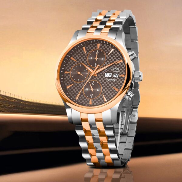 Magna Men Multi-Function Brown Dial Analog Stainless Steel Watch 928-M31505