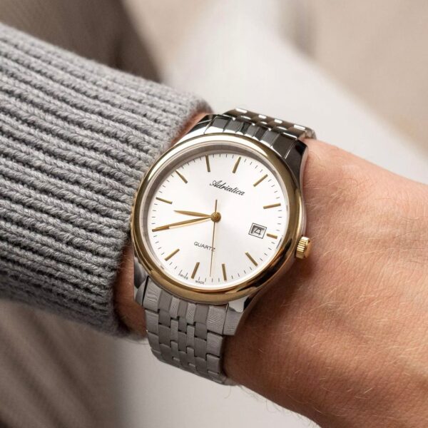 Men Quartz Silver Dial Analog Stainless Steel Watch A1024.2113Q