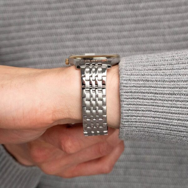 Men Quartz Silver Dial Analog Stainless Steel Watch A1024.2113Q