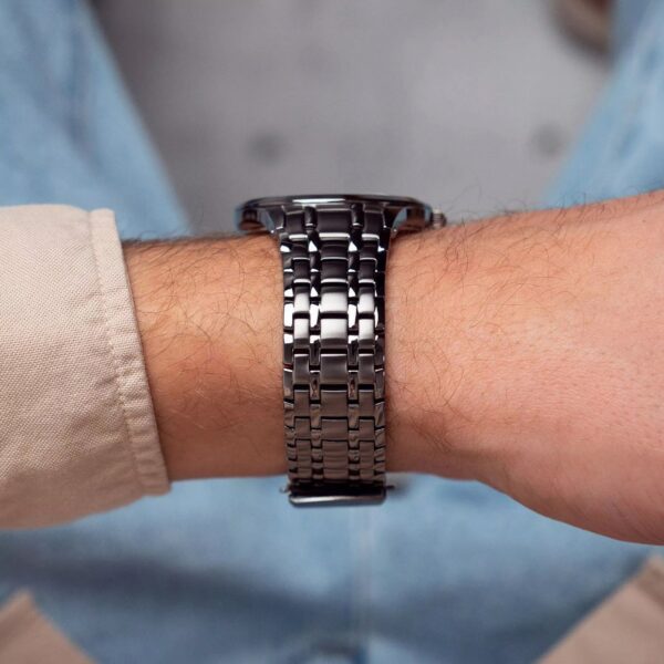 Men Quartz Gun Dial Analog Stainless Steel Watch A1236.S1G6Q