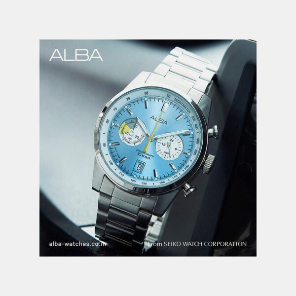 Signa Men Quartz Blue Dial Chronograph Stainless Steel Watch A4B011X1