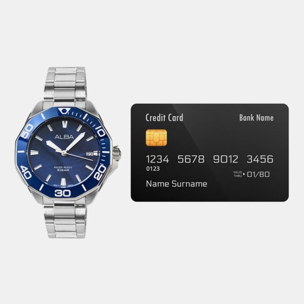 Active Women Quartz Blue Dial Analog Stainless Steel Watch AG8P25X1