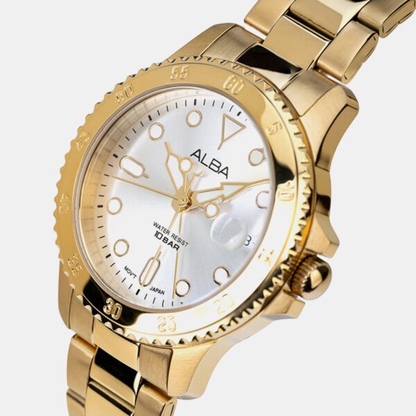 AG8Q32X1-1 Women Quartz Silver Dial Analog Stainless Steel Watch AG8Q32X1