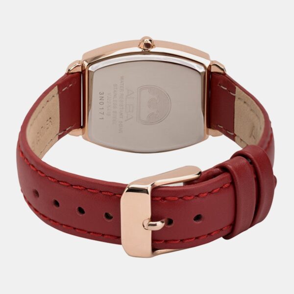 Fashion Women Quartz White Dial Analog Leather Watch AH7CT2X1