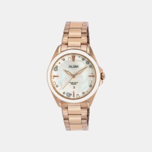 Fashion Women Quartz Mother Of Pearl Dial Analog Stainless Steel Watch AH7DV0X1