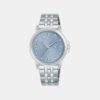 Fashion Women Quartz Light Blue Dial Analog Stainless Steel Watch AH7EY1X1