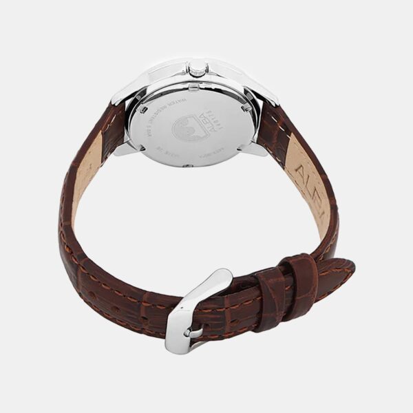 Women Quartz White Dial Analog Leather Watch AH7X03X1