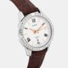 Women Quartz White Dial Analog Leather Watch AH7X03X1