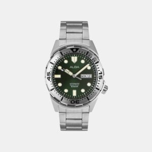 Mechanical Men Automatic Green Dial Analog Stainless Steel Watch AL4371X1