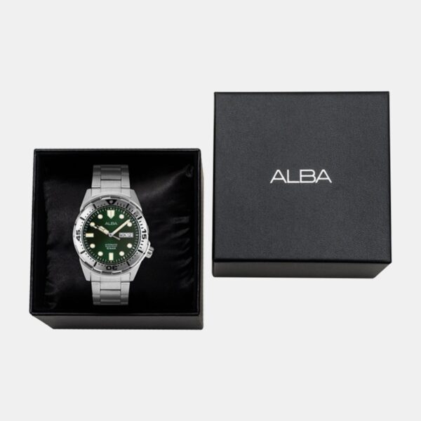 Mechanical Men Automatic Green Dial Analog Stainless Steel Watch AL4371X1