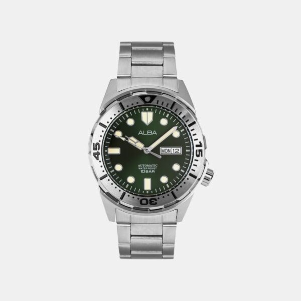 Mechanical Men Automatic Green Dial Analog Stainless Steel Watch AL4371X1