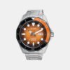 Mechanical Men Automatic Orange Dial Analog Stainless Steel Watch AL4547X1