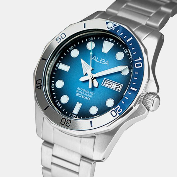 AL4549X1-1 Active Men Automatic Blue Dial Analog Stainless Steel Watch AL4549X1