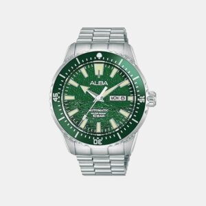 Mechanical Men Automatic Green Dial Analog Stainless Steel Watch AL4737X1