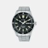 Mechanical Men Automatic Black Dial Analog Stainless Steel Watch AL4743X1