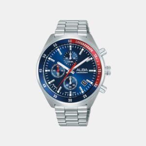 Active Men Quartz Blue Dial Chronograph Stainless Steel Watch AM3A37X1