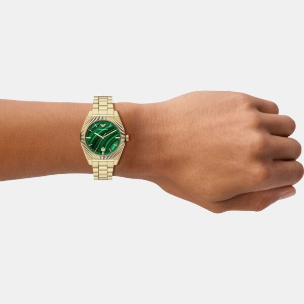 AR11759-1 Unisex Quartz Green Dial Analog Stainless Steel Watch AR11759