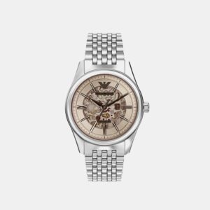 Men Automatic Beige Dial Analog Stainless Steel Watch AR60095